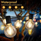 Brightever Outdoor String Light 150FT, Waterproof Dimmable Patio Lights with 75 G40 Globes, Shatterproof Connectable Outside Hanging Light for Backyard Porch