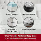 Mellanni Extra Deep Twin XL Sheets - 3 PC Iconic Collection Bedding - Hotel Luxury, Ultra Soft, Cooling Bed Sheets - Wrinkle, Fade, Stain Resistant (Twin Extra Long, Spa Mint)