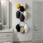 SKOLOO Hat Rack for Wall with 14 Hooks, Solid Wooden, Modern, Expandable Coat Rack Wall Mount for Coats, Hats, Bags, Baseball Caps, Dusty Gray Oak
