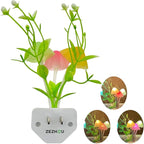 ZEZHOU Smart Sensor Led Night Lights 2 Pack, 7 Color Changing w/Dusk to Dawn Sensor Auto On/Off Mushroom Dream Bed Nightlight, 0.6W Plug-in Wall Lamp, Gift Ideal for Nursery Baby Kids Children Adults