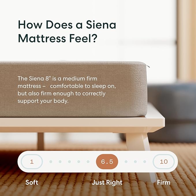 Siena 8” King Mattress with Adjustable Base - Head & Foot Incline - Medium Firm Gel Memory Foam - Premium Pressure Relieving Layers - Wireless Remote with Memory - Zero Clearance - Zero Gravity