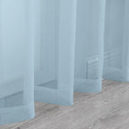Chyhomenyc Light Blue Sheer Curtains 84 Inch Length 2 Panels, Light Filtering Soft Airy Voile Rod Pocket Sheer Window Drapes for Bedroom Living Room, Each 42Wx84L Inches, Sky Blue