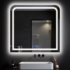 LED Bathroom Mirror, 36"x 36" LED Mirror with Lights for Bathroom, Lighted Vanity Mirrors for Wall, Anti-Fog, Dimmable, Tempered Glass, Memory Function, 3 Colors, Safe Use (White)