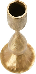 Creative Co-Op Round Hand-Forged Metal Taper Holder, Antique Brass Finish