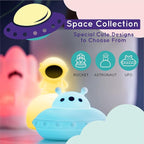Lumipets Space Rocket LED Baby Night Light, Cordless, Touch Control, Soft Silicone Material, 8 Lulling Colors, Portable