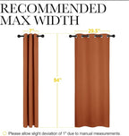 NICETOWN Halloween Blackout Draperies Curtains for Girls Room, Nursery Essential Thermal Insulated Grommet Top Blackout Panels (Burnt Orange, 1 Pair, 34 x 84 inches)