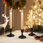 Black Taper Candle Holders Set of 3, Vintage Metal Candlestick Holders for Dinner Room Table Centerpiece or Mantel Wedding Party Decor