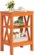 VECELO Modern Nightstands X-Design Side End Table Night Stand with Storage Shelf for Bedroom,Living Room,