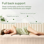 Ultra Soft Twin XL Size Mattress Topper - Viscose Made from Bamboo Pillow Top Mattress Pad for Back Pain Relief - Naturally Cooling for Hot Sleepers, Beige