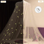 Mosquito Net for Bed, Large White Bed Canopy for Girls, Hanging Bed Net, Ideal for Bedroom Decorative, Travel with Storage Bag (Snowflake)