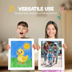 Zenacolor Kids Artwork Frames Changeable - Front-Opening to Display & Store 100 pcs - Set of 3 Kids Art Frame Includes Wall Hooks & Stand - 8.5x11cm - White