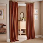 Lazzzy Velvet Blackout Curtains Thermal Insulated Room Window Drapes Super Soft Luxury Curtains for Living Room Bedroom Rod Pocket 2 Panels, Burnt Orange, 52" W x 108" L