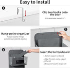 MAX Houser 5-Shelf Over The Door Hanging Organizer with 2 Metal Hooks, 5 Pocket Over The Door Wall Mount Storage with Clear Windows for Baby Nursery Bathroom Closet,Bedroom,Dorm,Diapers,Kids Toy(Gray)