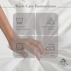 Linen Home 100% Cotton Percale Sheets Twin XL Size, Charcoal, Deep Pocket, 3 Pieces Set - 1 Flat, 1 Deep Pocket Fitted Sheet and 1 Pillowcase, Crisp Cool and Strong Bed Linen