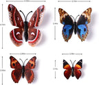 24pcs 3D Vivid Special Man-Made Lively Butterfly Art DIY Decor Wall Stickers Decals Nursery Decoration, Bathroom Décor, Office Décor, 3D Wall Art, 3D Crafts for Wall Art Kids Room Bedroom