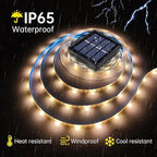 Solar LED Light Strip Outdoor Tape Rope Lights Waterproof 10ft Garden Path Decorative Lighting with 8 Modes for Outside, Wrap, Party, Stair, Step, Gazebo, Yard, Wedding, Christmas, 2 Pack