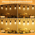 100ft Outdoor G50 LED Globe String Lights Dimmable Waterproof Shatterproof Light Strings with 52 Bulbs Connectable Commercial Hanging Lights for Christmas Patio House Backyard Balcony Party