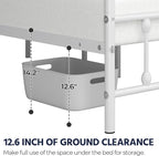 Yaheetech Classic Metal Platform Bed Frame Mattress Foundation with Victorian Style Iron-Art Headboard/Footboard/Under Bed Storage/No Box Spring Needed/Full Size White