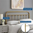 Modway MOD-6153-GLD Sage Full Metal Headboard, Gold