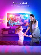 LED Backlight TV LED Strip Lights, 23ft RGB LED Lights with Remote, Music Sync Bluetooth APP Control, USB Powered for Bedroom/Gaming Room