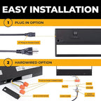 LED Under Cabinet Lighting Hardwired - 3CCT 32 Inch Black Finish - Undercabinet Lights for Kitchen - Linkable Undercounter Dimmable Plug in Light or Hard Wired - Under Counter Fixture Direct Wire