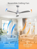 Sofucor Low Profile Ceiling Fan with Lights Remote Control 52 Inch Flush Mount Ceiling Fan Modern Wood Blade Fan for Bedroom Living Room Indoor Outdoor Farmhouse Patio, Noiseless DC Motor