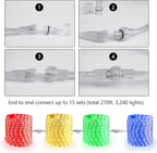 Brizled Rope Lights Outdoor, 18ft 216 LED Red Christmas Rope Lights Connectable, 120V Plugin Red Christmas Light Waterproof Clear Tube Lighting Indoor for Xmas Patio Garden Party Home Decorations
