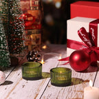 Green Tealight Candle Holder Set of 12, Small Votive Candle Holders for Table Centerpiece,Glass Tea Light Candles Holder for Party&Home,Wedding Decor(2''Dia*1.4''H)