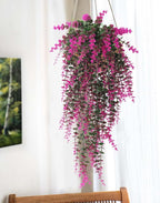 Fake Monkey Plants Hanging Eucalyptus Vines Fake Vines Faux Hanging Plants for Outdoor Garden Yard Backdrop Decor Indoor Room Table Wall Home Hanging Decoration(Fuchsia)