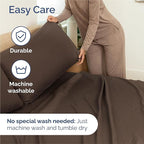Twin XL 4 Piece Sheet Set - Comfy Breathable & Cooling - Ultra Soft Hotel Luxury Bedding Set w/ 8-16 Inch Deep Pockets - 1 Flat & 1 Fitted Sheet & 2 Pillowcases - Wrinkle Free and Easy Care - Brown