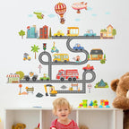 Jungle Animal Wall Stickers Forest Safari Wall Decals Kid Room Nursery Baby Bedroom Décor (Cartoon Animal Traffic)