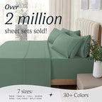 LuxClub 4 PC Full Sheet Set, Breathable Luxury Bed Sheets, Deep Pockets Wrinkle Free Cooling Bed Sheets Machine Washable Hotel Bedding Silky Soft - Tree Moss Green Full