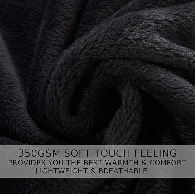 Soft Blanket Travel Size Fleece Warm Fuzzy Throw Blankets for The Bed Sofa Lightweight Charcoal Grey 50"x 61"