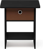 Furinno Dario End Table / Side Table / Night Stand / Bedside Table with Bin Drawer, 1-Pack, Americano/Medium Brown