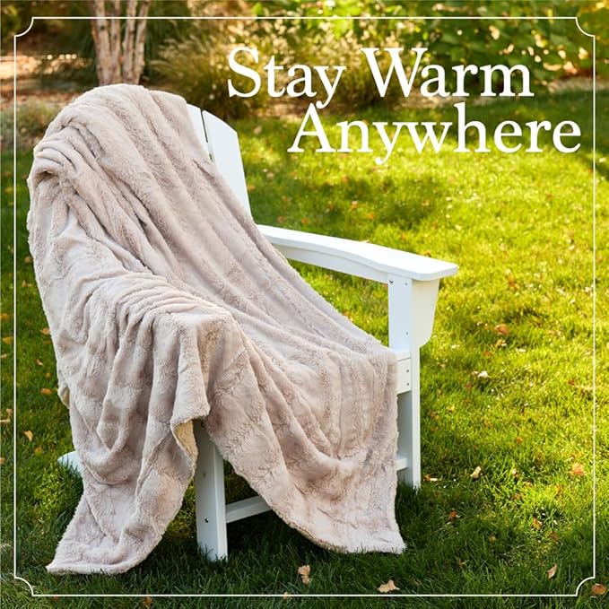 The Connecticut Home Co Bedding Blanket, King 108x90, Soft Fluffy Room Decor, Cozy Warm Throws for Bed, Gifts for Women, Bedroom Cute Aesthetic Blankets Faux Fur and Sherpa Gray