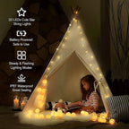 ANJAYLIA Star Lights 10 FT 20 LED Battery Operated String Lights for Bedroom Indoor & Outdoor, Party, Wedding and Ramadan Christmas Decorations 2 Pack Warm White