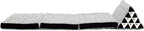 Leewadee - Comfortable Japanese Floor Mattress - Thai Floor Bed with Triangle Cushion - Futon Mattress - Thai Massage Mat, 67 x 21 inches, Black White, Kapok Filling