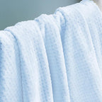 Exclusivo Mezcla Fleece Throw Blanket, Super Soft and Warm Blankets for Couch, Sofa and Bed Waffle Textured, Cozy, Fuzzy and Lightweight (Light Blue, 40x50 Inches)