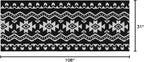 Custom Length Cut to Size Tribal Ethnic Southwestern Inspired Hallway Runner Rug, Non Slip Rubber Backed, 31 inch Wide X Customized Length, Aztec Black, 31 inch X 9 feet