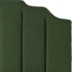 24KF Dark Green Teddy Fabric Tufted King Upholstered Headboard, Modern Vertical Channel Design California King Headboard with Stepped Silhouette Top Edge,6026-K-Teddy Dark Green