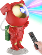 Mooyran Christmas Light Projector Indoor - Red Astronaut Galaxy Projector, Festive Holiday Decor, Romantic Lights for Bedroom, Unique with Remote & Timer