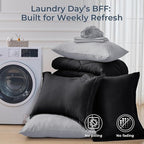 HEVUMYI Cali-King Comforter Set - 7-Piece All Season Bed in a Bag Cali-King, Ultra Soft Bedding Set with Comforter, Flat Sheet, Fitted Sheet, Pillowcases, Pillow Shams, Black & Light Grey