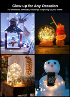 Brightown 12 Pack Led Fairy Lights Battery Operated String Lights Waterproof Silver Wire 7 Feet 20 Led Firefly Starry Moon Lights for DIY Wedding Party Bedroom