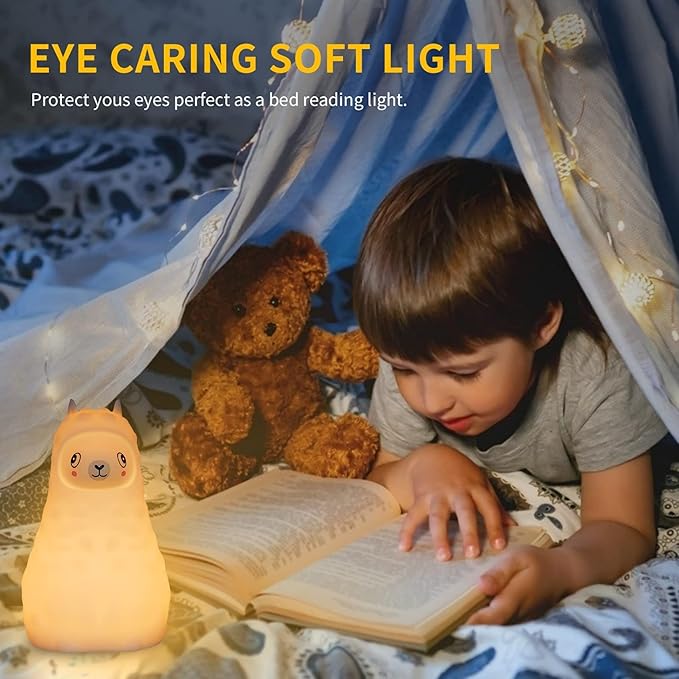 Baby Bear Night Light Up Toddler Bed Rooms, Nursery Sleep Aid for Kid LED Light Color Changing Dimmable &Timer Bedside Night Lamp for Breastfeeding Safe Silicone Night Light BPA Free Gifts for Women