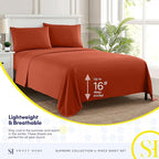 Full Size Sheet Sets - Breathable Luxury Sheets with Full Elastic & Secure Corner Straps Built In - 1800 Supreme Collection Extra Soft Deep Pocket Bedding Set, Sheet Set, Full, Rust