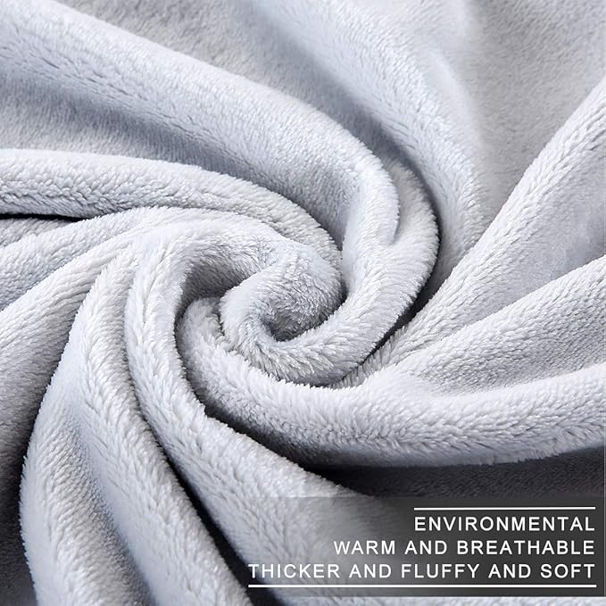 Polar Fleece Blankets King Size for The Bed Extra Soft Brush Fabric Super Warm Bed Blanket Lightweight Couch Blanket 90" x 108"(Light Gray King)