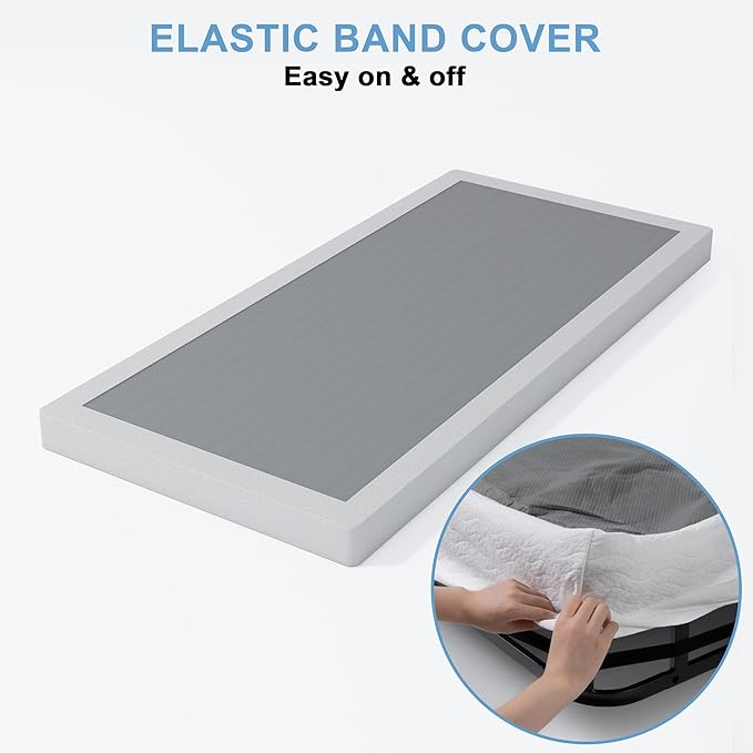 Low Profile Box Spring Twin,3 Inch Box Spring for Twin Size Bed,Heavy Duty Bed Base,Metal Mattress Foundation,Easy Assembly/Noise Free/Non Slip