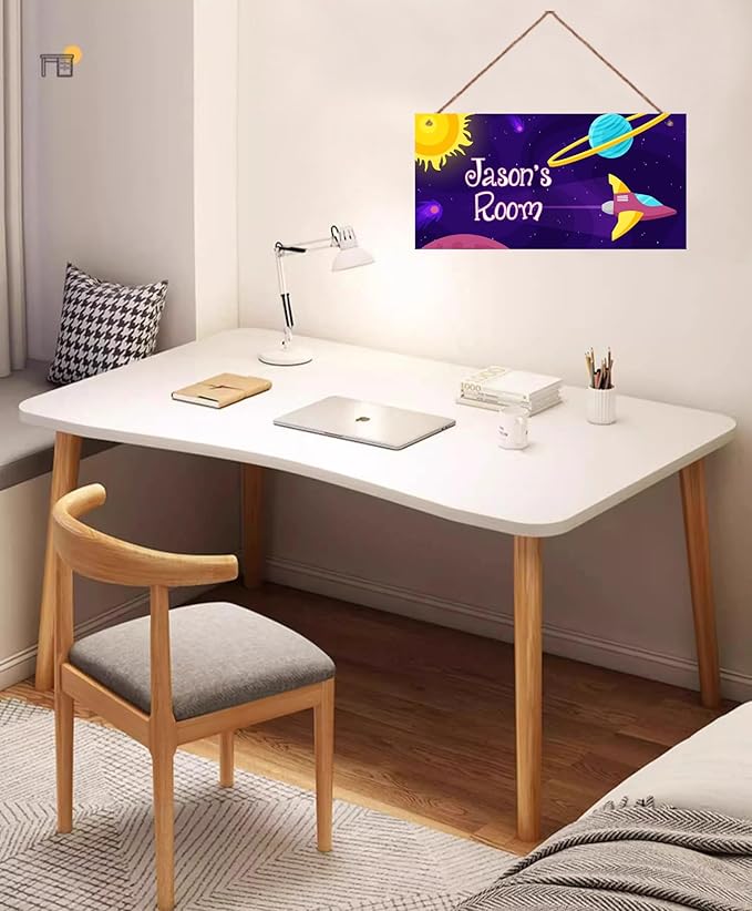 Personalized Fantasy Decor for Boys Room Outer Space Theme Room Decor for Nursery,Spacecraft Wall Art Decor for Kids Room Gilrs Bedroom Little Man Cave