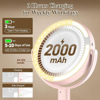 Makeup Mirror with Lights, Double Sided 1x/20x Magnifying Mirror with Light, Rechargeable 3 Color Lights and Adjustable Brightness, 360° Rotation Detachable Comes with Tweezer(Pink)