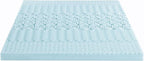 Mellow 4 Inch 5-Zone Memory Foam Mattress Topper, Cooling Gel Infusion, Dorm Essentials, Full Blue